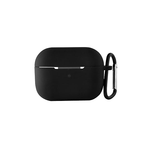 AirPods Pro 2nd Generation, Soft Silicone Pouch with Hook, (Black)(Cover Only)