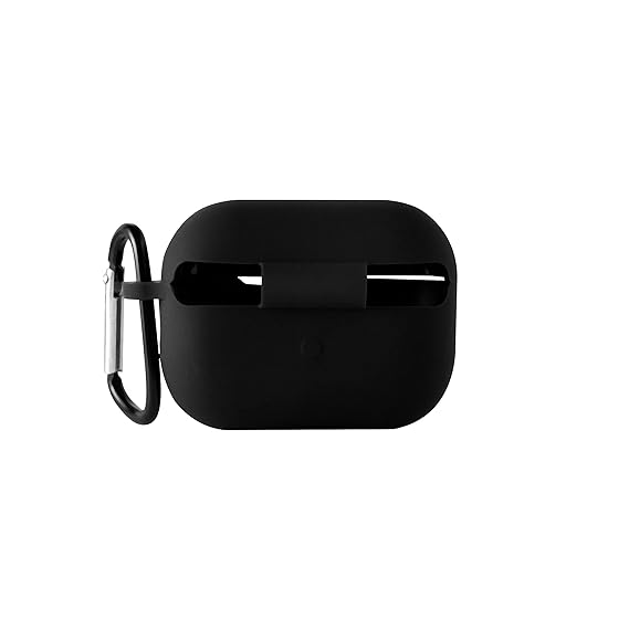 AirPods Pro 2nd Generation, Soft Silicone Pouch with Hook, (Black)(Cover Only)