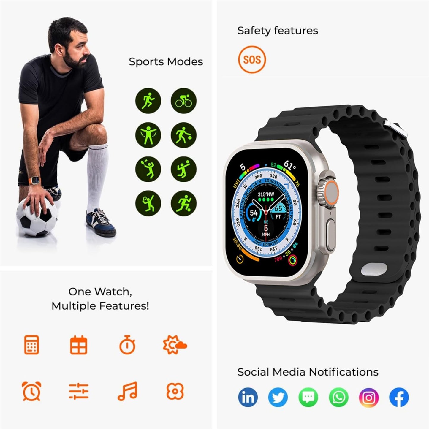 T 10 ultra Watch Bluetooth calling, Smart Watch