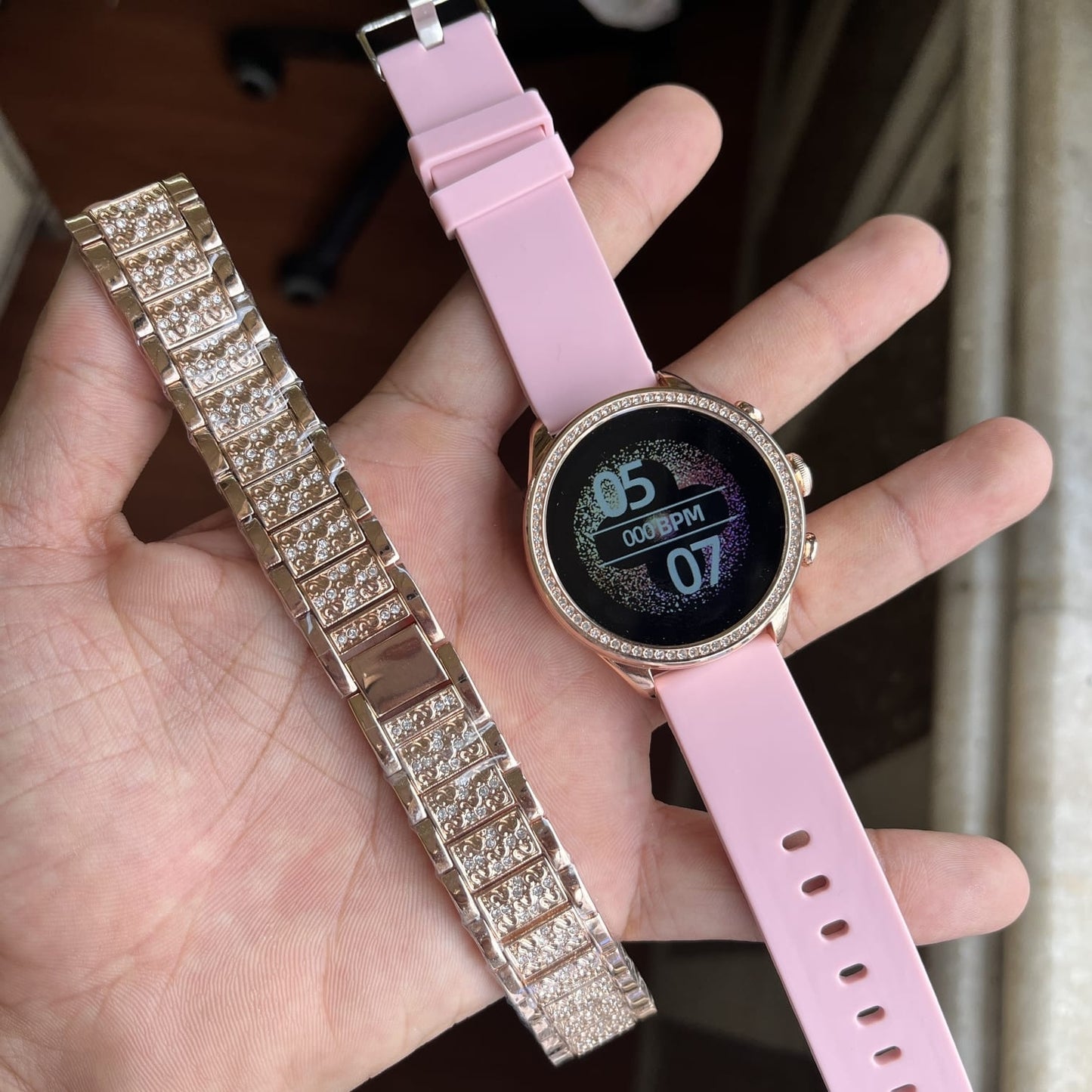 Generation 9 Smart Watch with 2 Beautiful Straps (Gold and Pink)